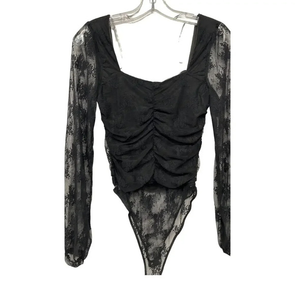 Lulus Black Lace Bodysuit Size Small (S) - Picture 2 of 8